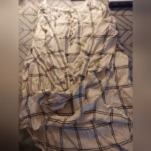 White plaid " Como blu " blouse